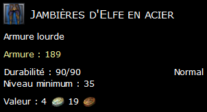 Jambières d'Elfe en acier