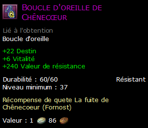 Boucle d'oreille de Chênecœur