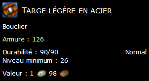 Targe légère en acier