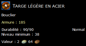 Targe légère en acier