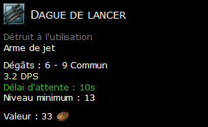 Dague de lancer