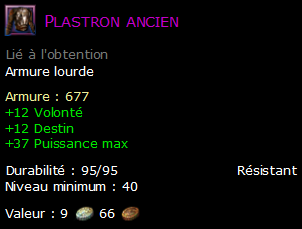 Plastron ancien