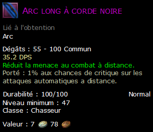 Arc long à corde noire