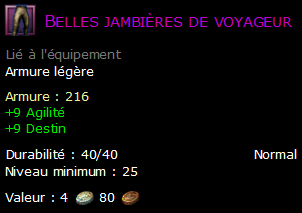 Belles jambières de voyageur