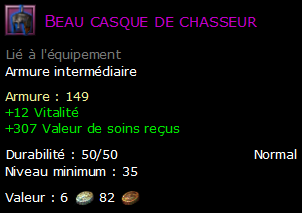 Beau casque de chasseur