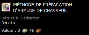 Méthode de préparation d'armure de chasseur