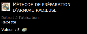 Méthode de préparation d'armure radieuse