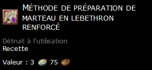 Méthode de préparation de marteau en lebethron renforcé