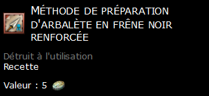 Méthode de préparation d'arbalète en frêne noir renforcée