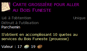 Carte grossière pour aller au Bois Funeste