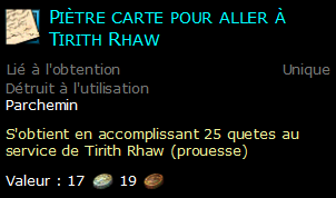 Piètre carte pour aller à Tirith Rhaw