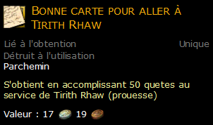 Bonne carte pour aller à Tirith Rhaw