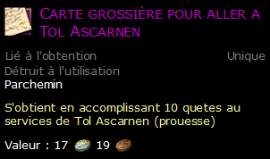 Carte grossière pour aller a Tol Ascarnen