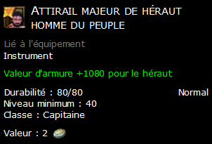 Attirail majeur de héraut homme du peuple