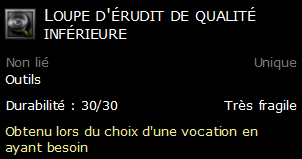 Loupe d'érudit de qualité inférieure