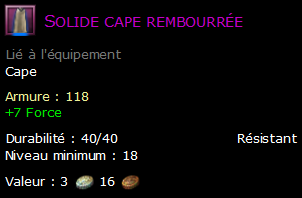 Solide cape rembourrée