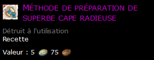 Méthode de préparation de superbe cape radieuse