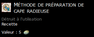 Méthode de préparation de cape radieuse