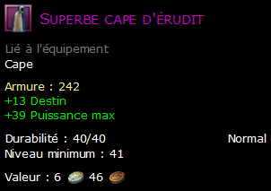 Superbe cape d'érudit