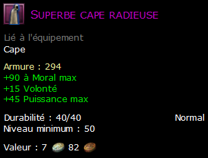 Superbe cape radieuse