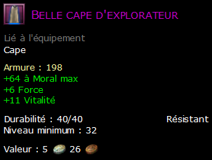 Belle cape d'explorateur