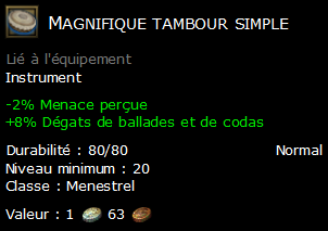 Magnifique tambour simple