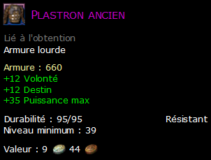 Plastron ancien