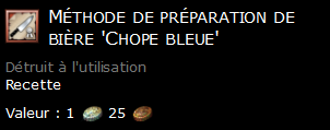 Méthode de préparation de bière 'Chope bleue'