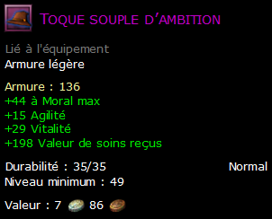 Toque souple d’ambition