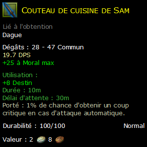 Couteau de cuisine de Sam