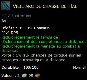 Vieil arc de chasse de Hal