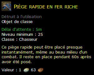 Piège rapide en fer riche