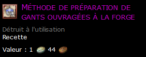 Méthode de préparation de gants ouvragées à la forge