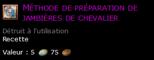 Méthode de préparation de jambières de chevalier