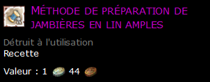 Méthode de préparation de jambières en lin amples