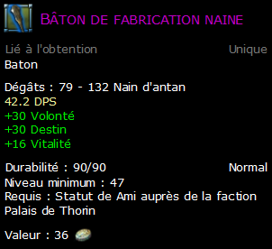 Bâton de fabrication naine