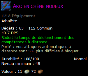 Arc en chêne noueux