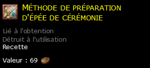 Méthode de préparation d'épée de cérémonie