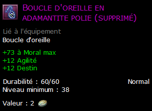 Boucle d'oreille en adamantite polie (supprimé)