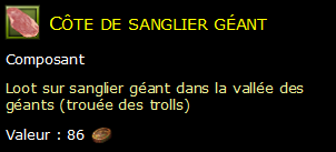 Côte de sanglier géant