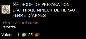 Méthode de préparation d'attirail mineur de héraut femme d'armes