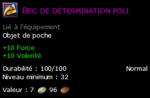 Bec de détermination poli