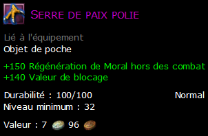 Serre de paix polie