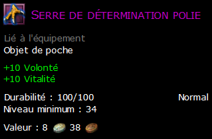 Serre de détermination polie