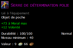 Serre de détermination polie