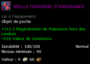 Vrille fantaisie d'endurance