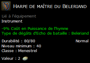 Harpe de maître du Beleriand