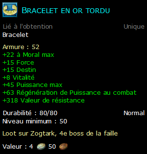 Bracelet en or tordu