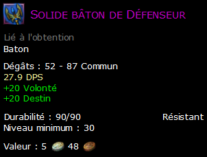 Solide bâton de Défenseur