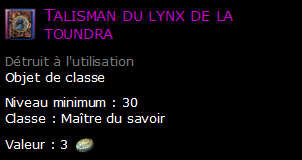 Talisman du lynx de la toundra